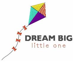 beginner-friendly dream machine embroidery pattern - Dream Big for cute baby onesies