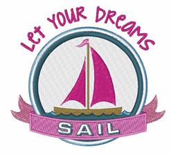 detailed sail machine embroidery pattern - Dreams Sail for Sailing School Merchandise