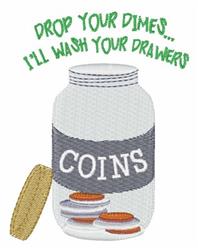 detailed dime machine embroidery pattern - Drop Your Dimes perfect for Laundry Bags