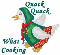 Cheerful duck in vibrant colors, wearing a green hood and red scarf. Ideal for playful kitchen decor.
