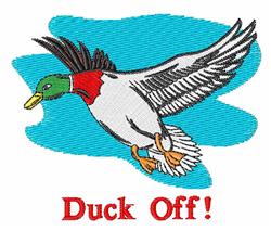 Duck Off - 4x4 bird detailed machine embroidery design perfect for Hunting Gear