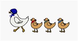 Ducks in a Row - 5x7 bird beginner-friendly embroidery design for Baby Blankets