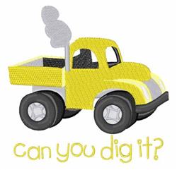 truck detailed machine embroidery - Dump Truck perfect for decorative pillow covers