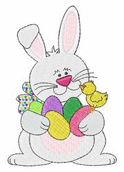 detailed easter bunny rabbit machine embroidery pattern - Easter Bunny for patchwork quilt blocks