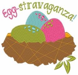 bird detailed machine embroidery - Easter Egg-stravaganza Nest for decorative pillow covers