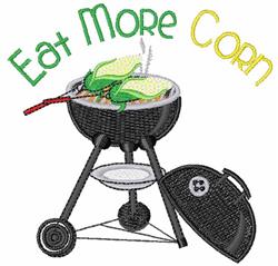corn detailed machine digital embroidery - Eat More Corn perfect for reusable tote bags