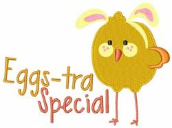 detailed spring bunny rabbit machine embroidery pattern - Egg-stra Special Chick for patchwork quilt blocks