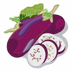 leaf detailed machine embroidery - Eggplant Slices perfect for decorative pillow covers