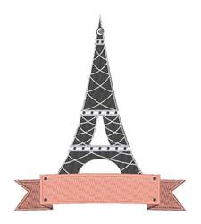tower detailed machine digital embroidery - Eiffel Tower perfect for reusable tote bags