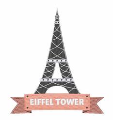 Eiffel Tower - 5x7 tower detailed embroidery design for decorative pillow covers