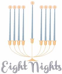 Eight Nights - 5x7 night beginner-friendly embroidery design for decorative pillow covers