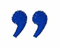 Embroidered Font Quotation Mark - 4x4 mark quick stitch embroidery design for reusable tote bags
