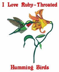 Ruby Embroidery Design Ruby Throated Embroidery Design | EmbroideryDesigns.com