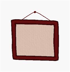 Empty picture frame with a deep red border, neutral beige center, and functional hanging string, perfect for minimalist decor