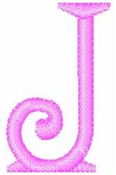 Enchanted Monogram J - 4x4 monogram quick stitch embroidery design for kitchen aprons