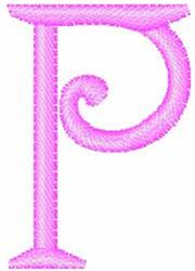 Enchanted Monogram P - 4x4 monogram quick stitch embroidery design for decorative pillow covers