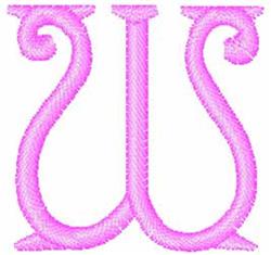 quick stitch monogram machine embroidery pattern - Enchanted Monogram W for reusable tote bags