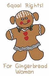 Equal Rights - 5x7 gingerbread man detailed embroidery design for kitchen tea towels