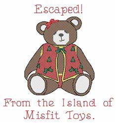 Escaped - 6x10 bear detailed machine embroidery design for festive table runners