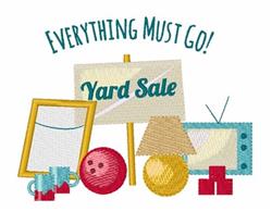 Everything Must Go! - 5x7 go! detailed embroidery design for Garage Sale Flyers