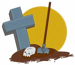 Exhumed Grave - 5x7 cross detailed machine embroidery design for kitchen tea towels