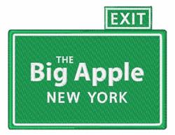Simple EXIT road sign in green and white, featuring 'THE Big Apple' and 'NEW YORK' text, ideal for casual accessories.