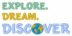 beginner-friendly discover machine embroidery pattern - Explore Dream Discover for reusable tote bags