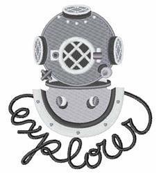 detailed helmet machine embroidery pattern - Explorer Diver Helmet for decorative pillow covers