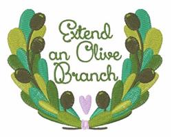 Extend an Olive Branch - 5x7 leaf detailed embroidery design for reusable tote bags