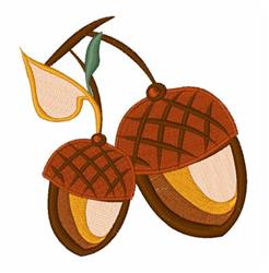 Fall Acorns - 4x4 tree detailed machine embroidery design for patchwork quilt blocks