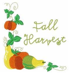 pumpkin detailed machine embroidery - Fall Harvest Corner for decorative pillow covers