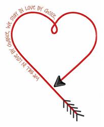 Fall In Love - 4x4 heart quick stitch embroidery design for decorative pillow covers