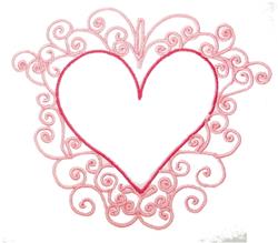 heart detailed machine embroidery - Fancy Heart Outline perfect for kitchen aprons
