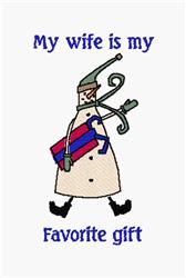 Favorite Gift - 5x7 snowman detailed embroidery design for patchwork quilt blocks