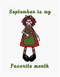 Favorite Month - 5x7 leaf detailed machine embroidery design for kitchen tea towels
