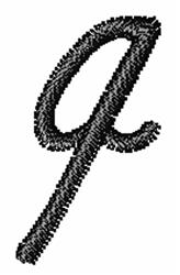 quick stitch case machine embroidery pattern - Feather Lower Case q for cute baby onesies
