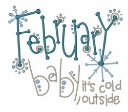 snowflake detailed machine embroidery - February Baby perfect for kitchen tea towels