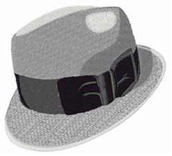 Elegant fedora hat in light gray fabric featuring a smooth texture and a chic black band.