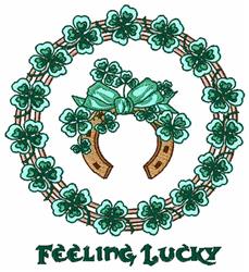 Feeling Lucky - 5x7 leaf detailed machine embroidery design for festive table runners