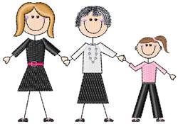 beginner-friendly generation machine embroidery pattern - Female Generations for Champagne Flute Covers