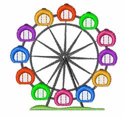 Ferris Wheel - 4x4 wheel beginner-friendly embroidery design for reusable tote bags