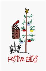 bird beginner-friendly machine embroidery - Festive Birds for decorative pillow covers