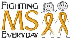 beginner-friendly everyday machine embroidery pattern - Fighting MS Everyday for kitchen tea towels