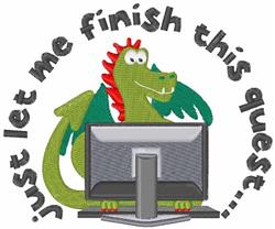 Finish This Quest - 5x7 monster detailed embroidery design for reusable tote bags