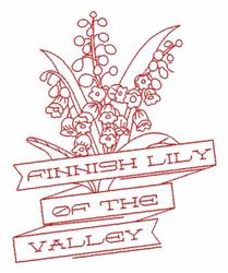 leaf redwork machine embroidery - Finnish Flower perfect for decorative pillow covers