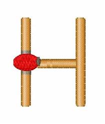quick stitch starter machine embroidery pattern - Fire Starter H for kitchen tea towels