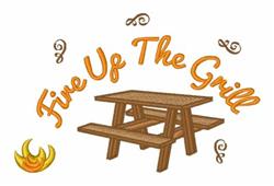 grill detailed machine embroidery - Fire Up Grill perfect for Workout Apparel