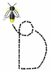quick stitch font machine embroidery pattern - Fireflies Font D for reusable tote bags