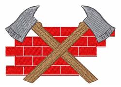 axe beginner-friendly machine embroidery - Fireman Axes for decorative wall hangings