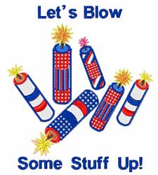 Fireworks - 5x7 firework detailed machine embroidery design for reusable tote bags